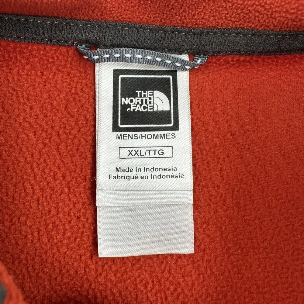 The North Face TKA 100 Fleece Pullover  Red Grey Quarter Zip Jacket Mens XXL